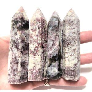 Natural Red Tourmaline with Mica Crystal Healing Tower -  Pack of 5 Lot